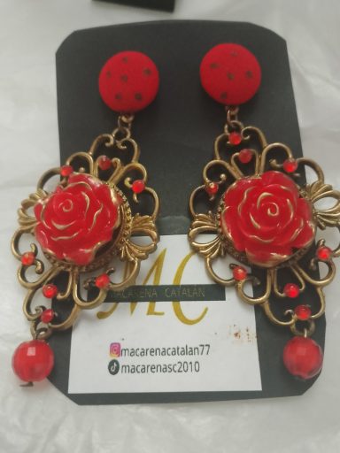Pendientes Flamenca Rojo Pendientes flamenca