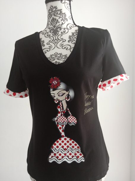 Camiseta flamenca negra