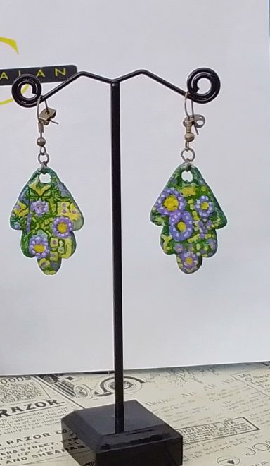 Pendientes verde cerámica